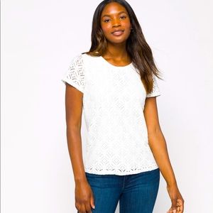 Market & Spruce ivory lace top